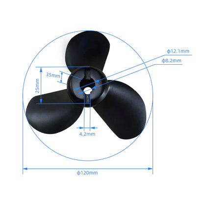 Skycreat 3.8 Inches Electric Engine Outboard |ABS Motor Boat Propellers| Propeller For Boat / Kayak / Submarine / Efoil / Surf / Yacht