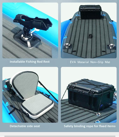 Skycreat S10 Electric Inflatable Fishing Boat, equipped with a 65121 Electric Fin Propulsion System, safe load capacity of 200KG